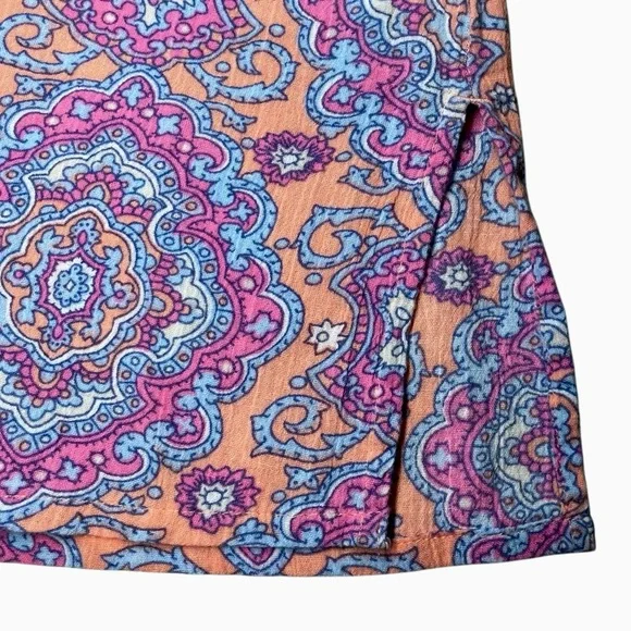 J Crew Paisley Medallion Tunic in Pink/Orange Womens L - Picture 2 of 6
